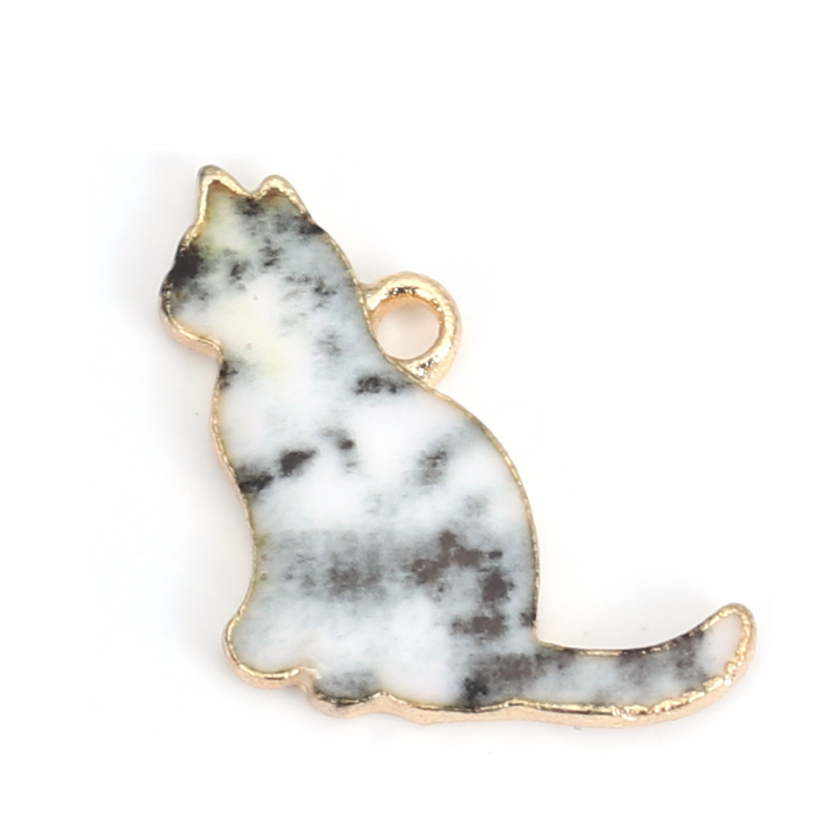 Charm -Enameld Cat grey
