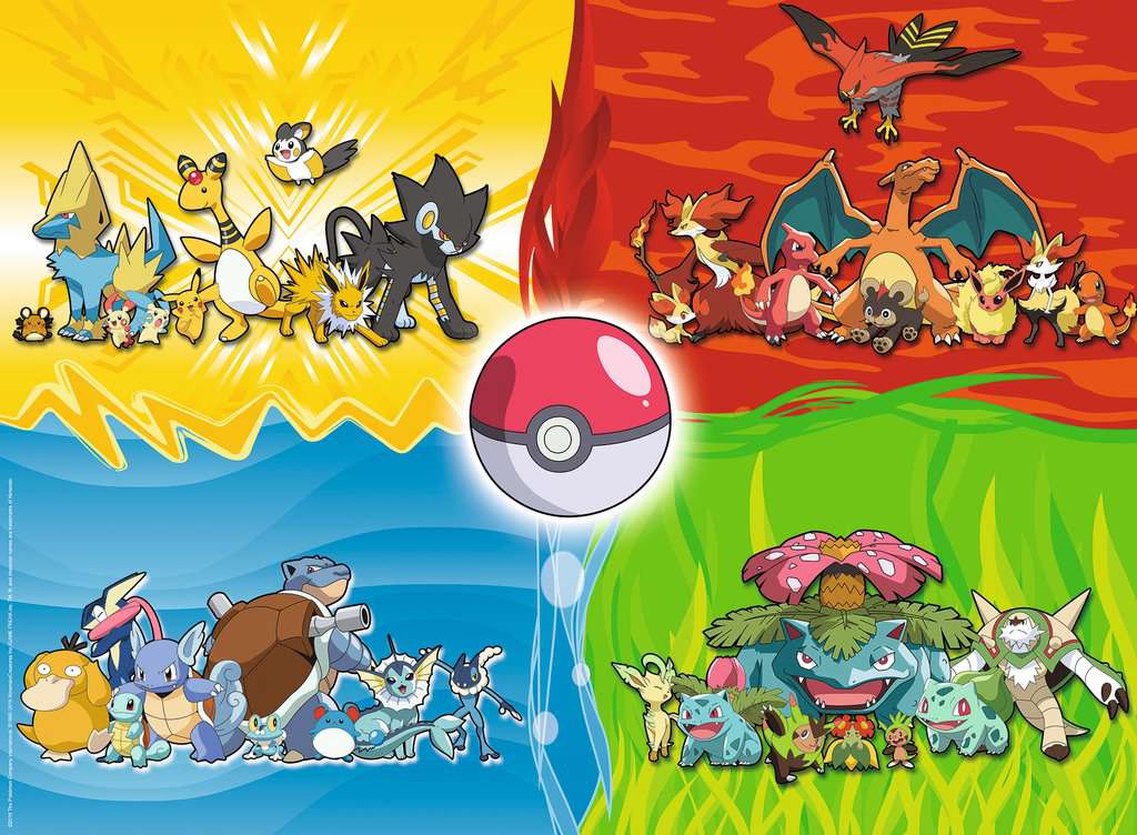 Different types of Pokemon 150 XXL Bitar Ravensburger