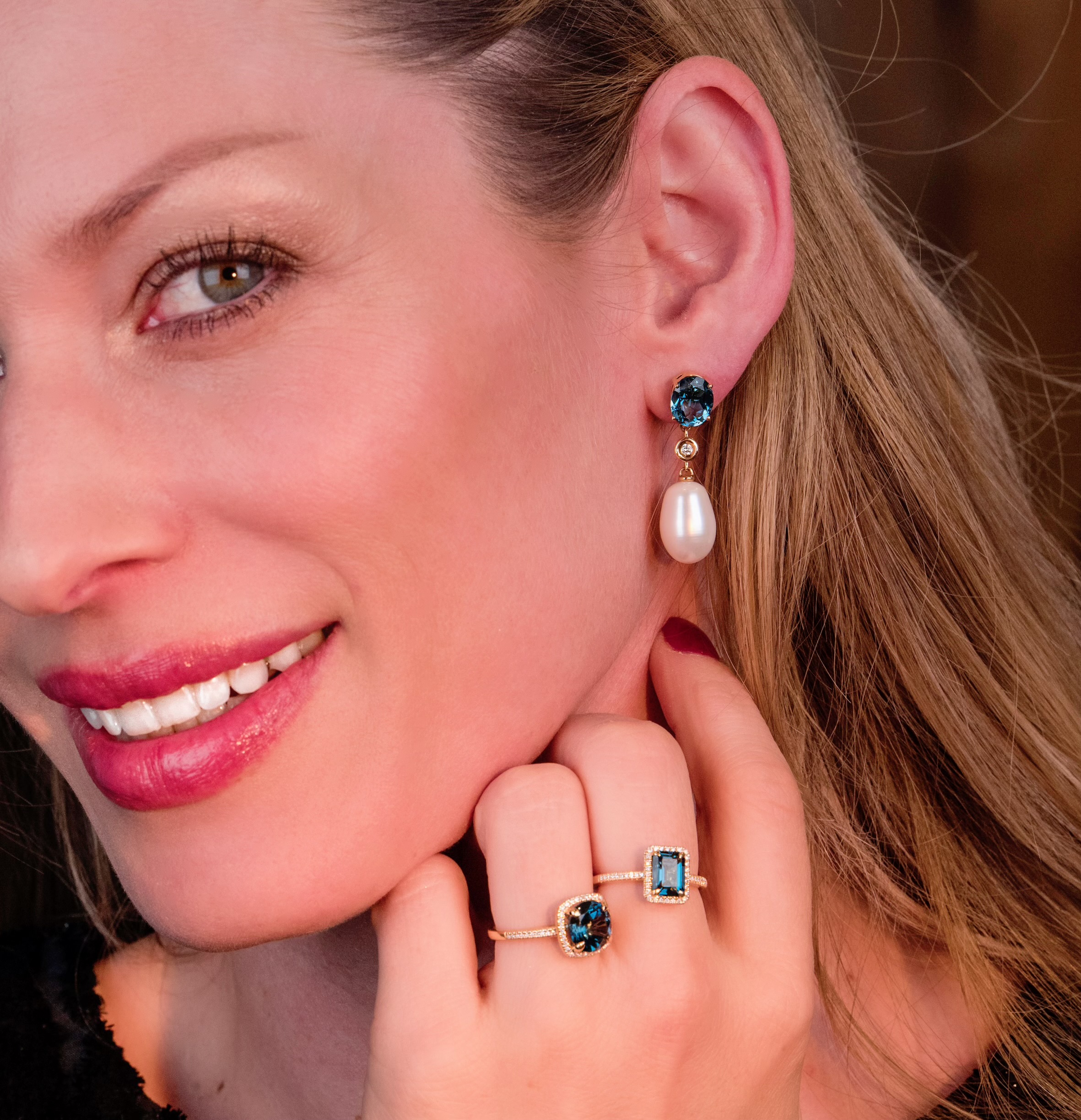 LONDON BLUE TOPAZ DIAMOND RING - 2