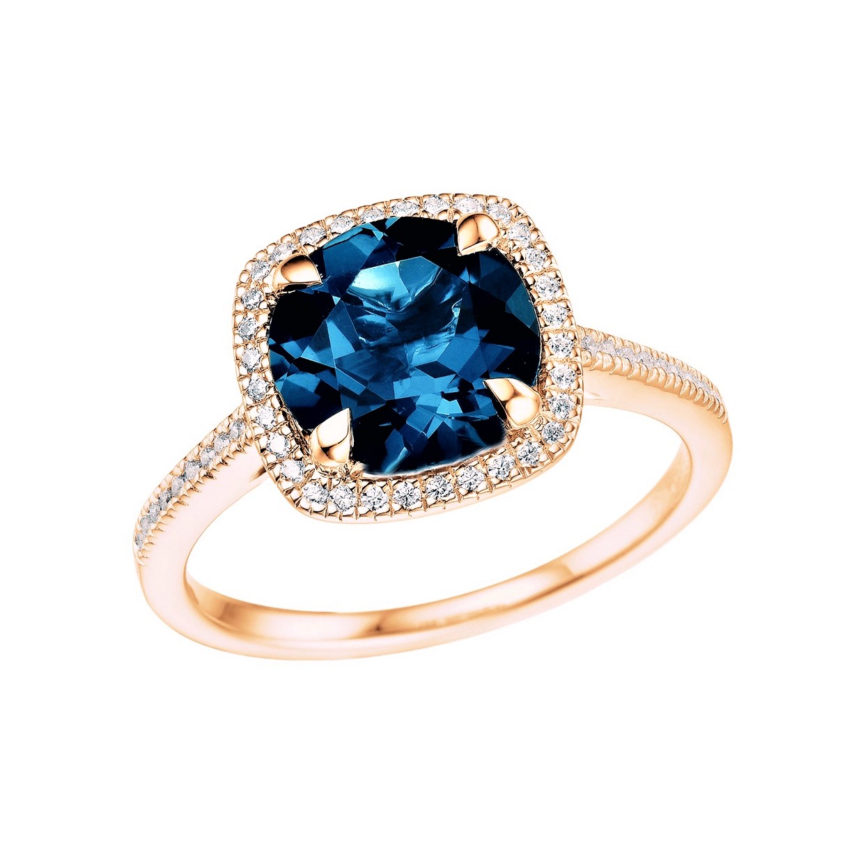 LONDON BLUE TOPAZ DIAMOND RING