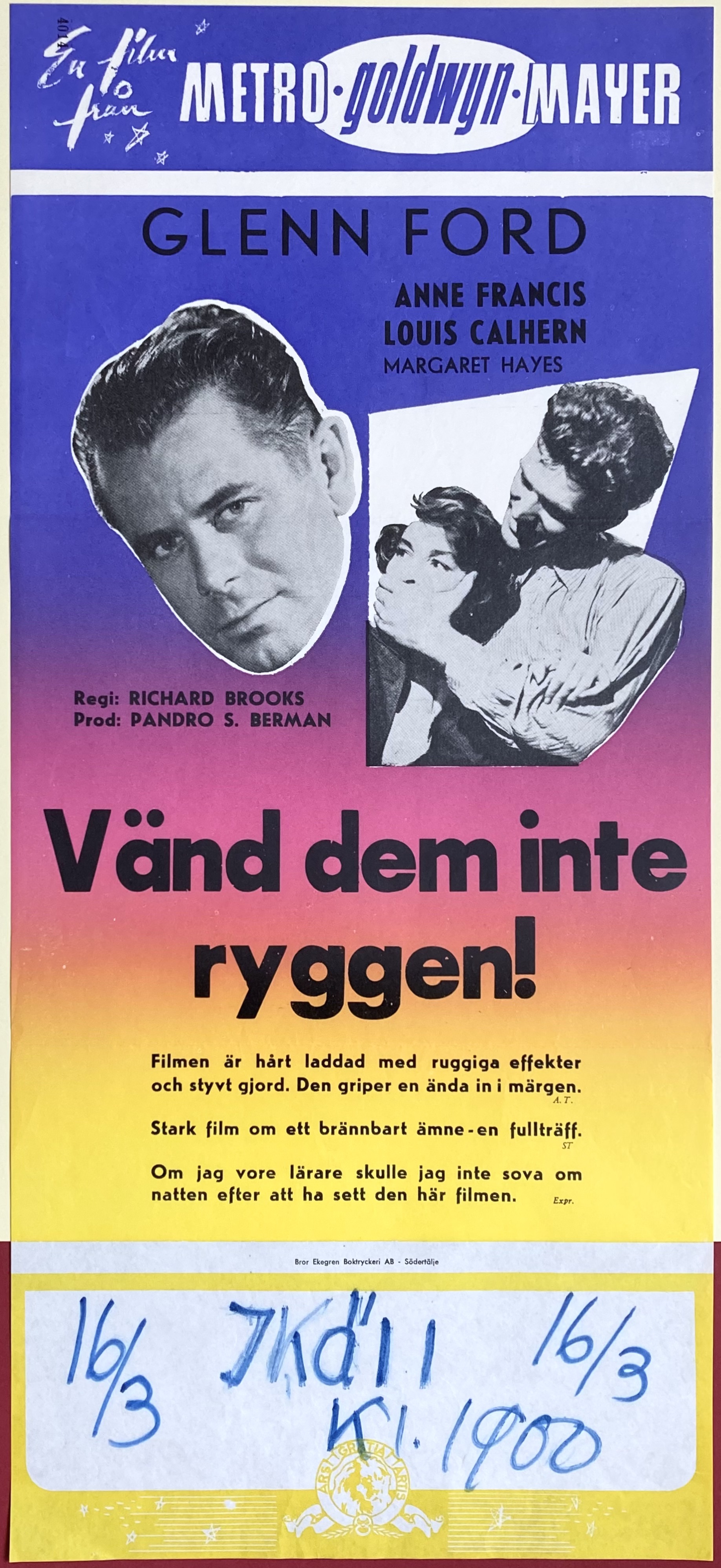 VÄND DEM INTE RYGGEN (1955)