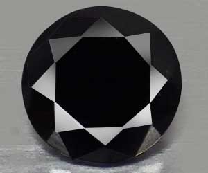 0,07 ct Muy bonito diamante negro natural redondo de 2,6 mm - 2