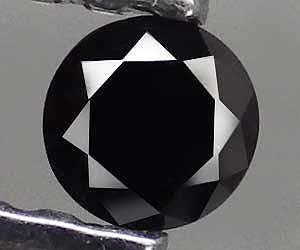 0,07 ct Muy bonito diamante negro natural redondo de 2,6 mm