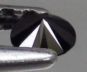0,07 ct Muy bonito diamante negro natural redondo de 2,6 mm - 3