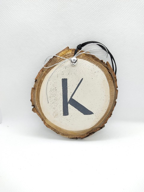 Trädekoration Bokstav grå - 11