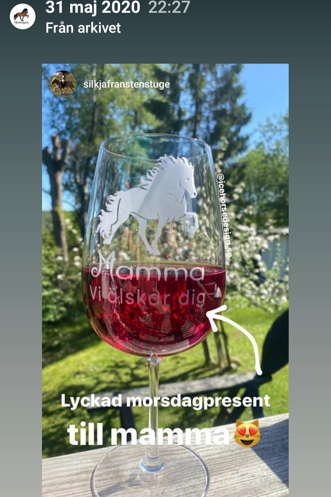  Tack för fina kommentarer & film på glas  till din / er mor . 