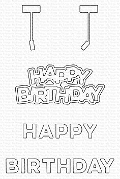 MY FAVORITE THINGS -Hanging Happy Birthday Sign Die-namics