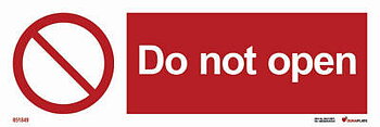 Prohibition sign (PSS) "Do not open" - IMPA 33.8560