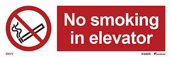 Prohibition sign (PSS) "No smoking in elevator" - IMPA 33.8575
