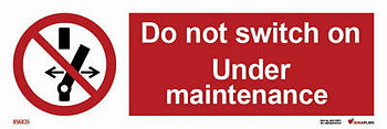 Förbudsskylt (PSS) "Do not switch on - under maintenance" - IMPA 33.8576