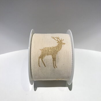 Vit ren, 40mm x 2m, Band, Winterdream, Rayher