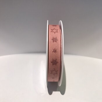 Rosa stjärnor, 10mm x 3m, Band, Winterdream, Rayher