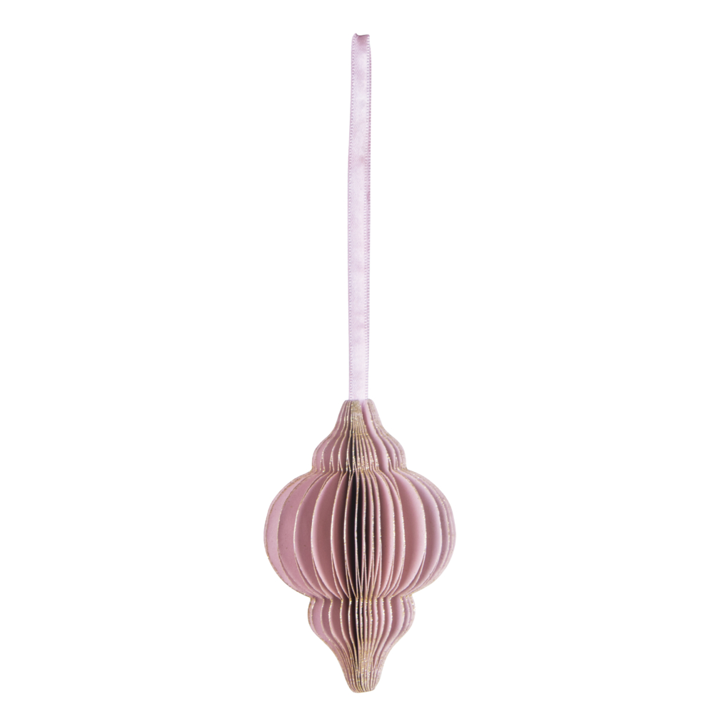Droppe - Pappersdekoration, 6x10cm, Powder pink, Rayher