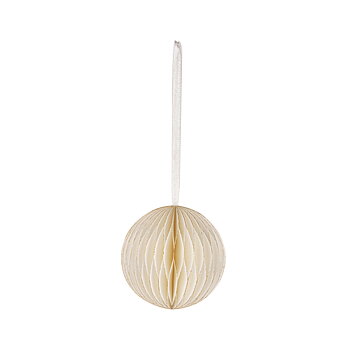 Boll - Pappersdekoration,  8cm ø, Cream, Rayher