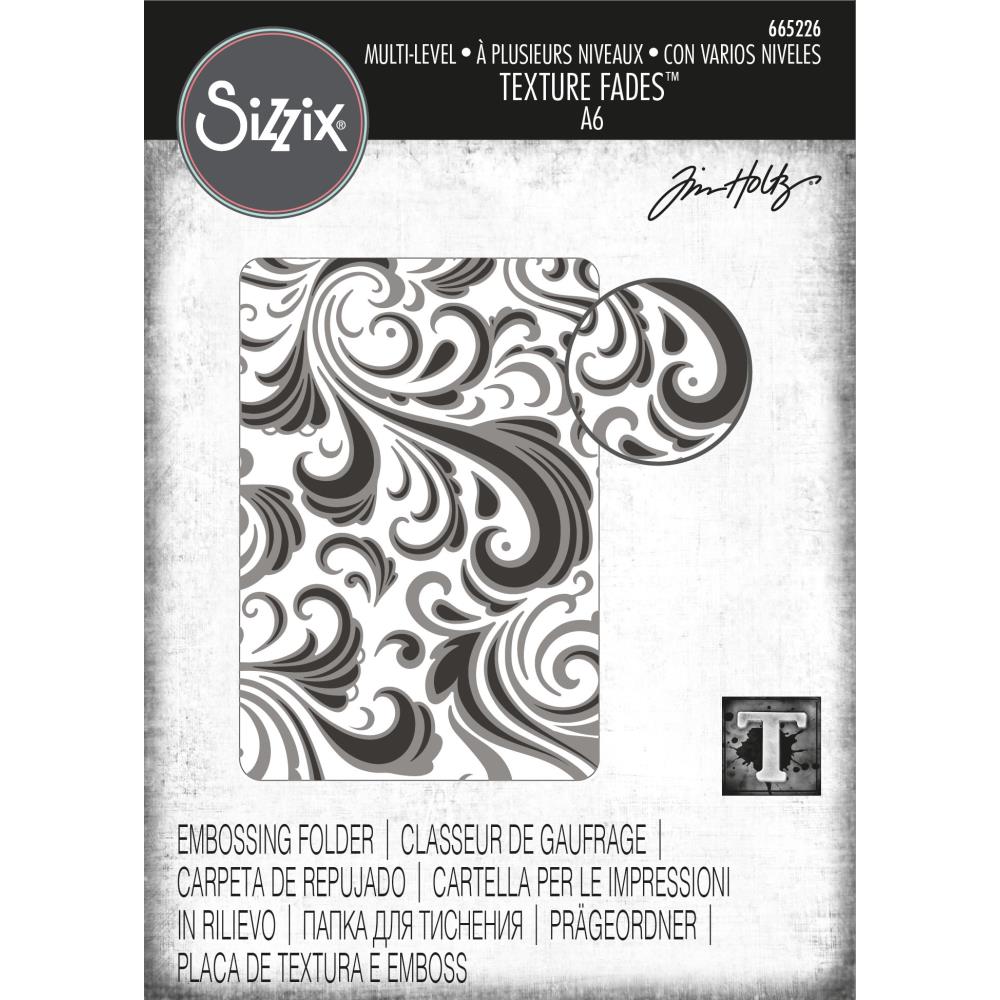 Sizzix- Textured  fades embossing folder - Swirls