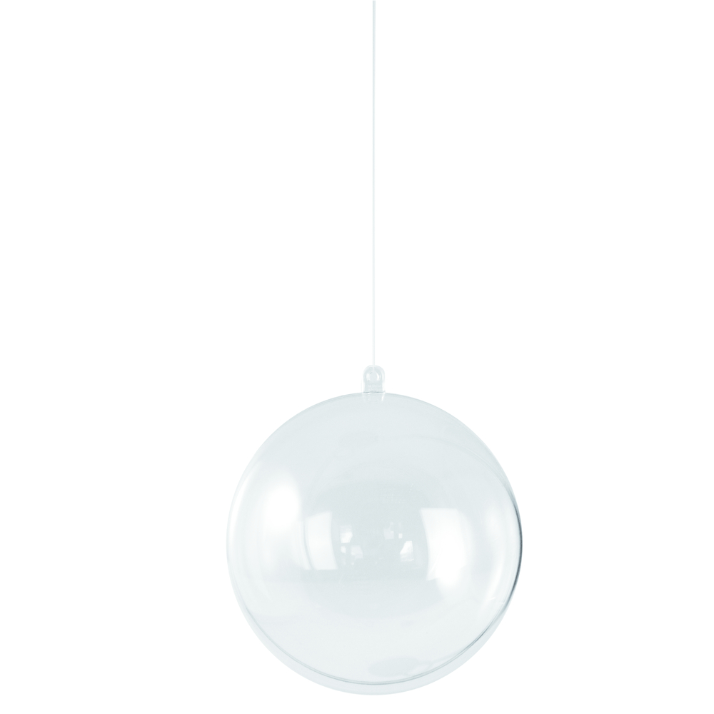 2 delad plastboll med upphängning, 14cm ø, Rayher,
