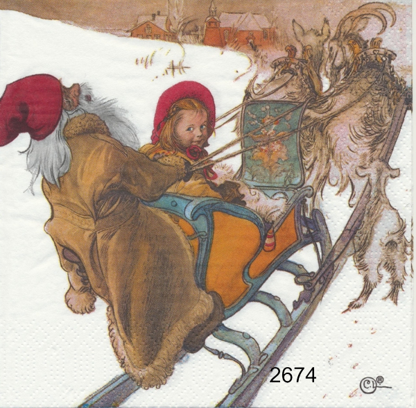 Carl Larsson motiv Kerstis slädfärd