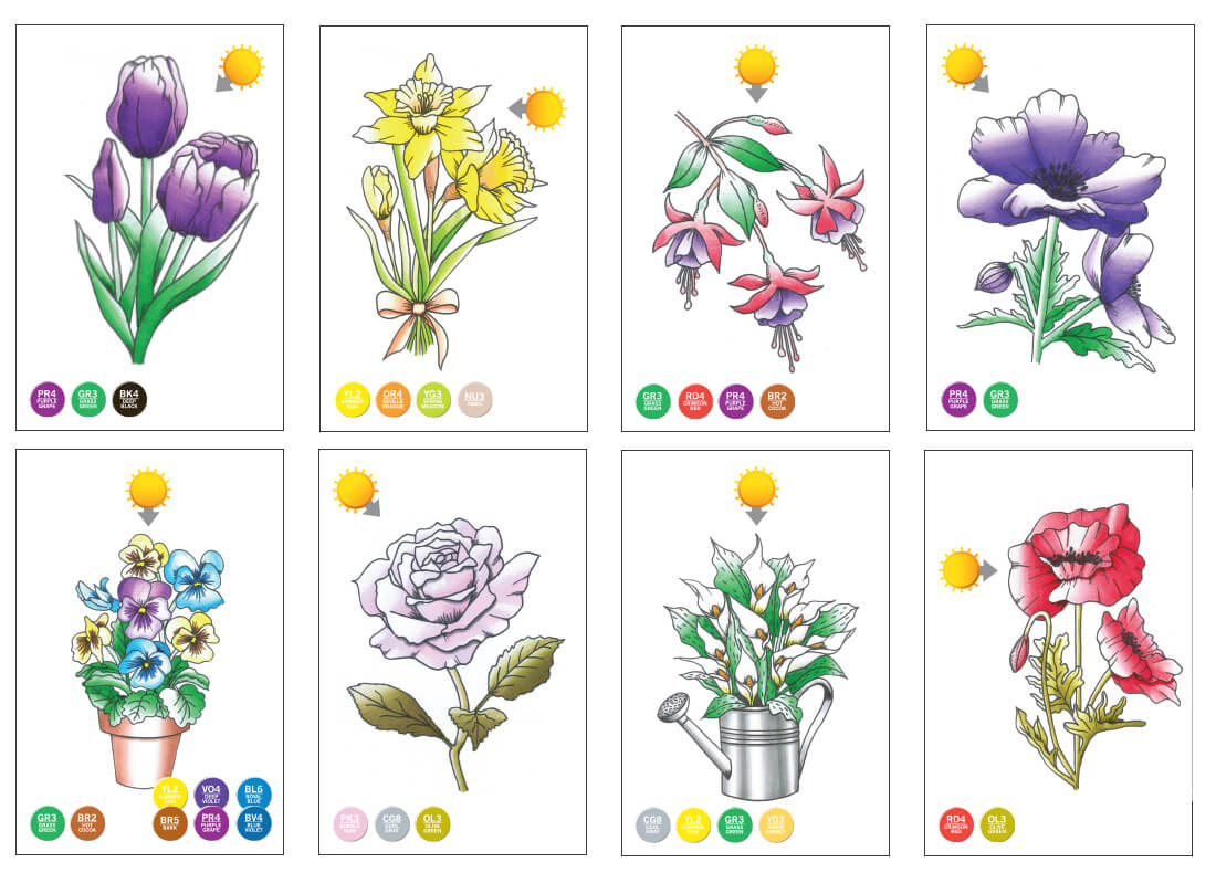 Chameleon Color Cards - Flowers - 10