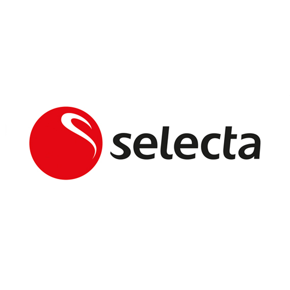 Selecta logo utskuren text 25 x 8 cm. Snack Market profilering.