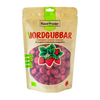 Jordgubbar frystorkade, 50g, eko, Rawpowder