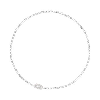 Biwa delicate silver necklace