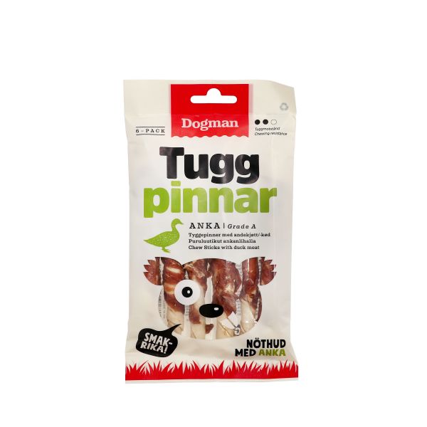 Dogman Tuggpinnar med anka Vit - 25p