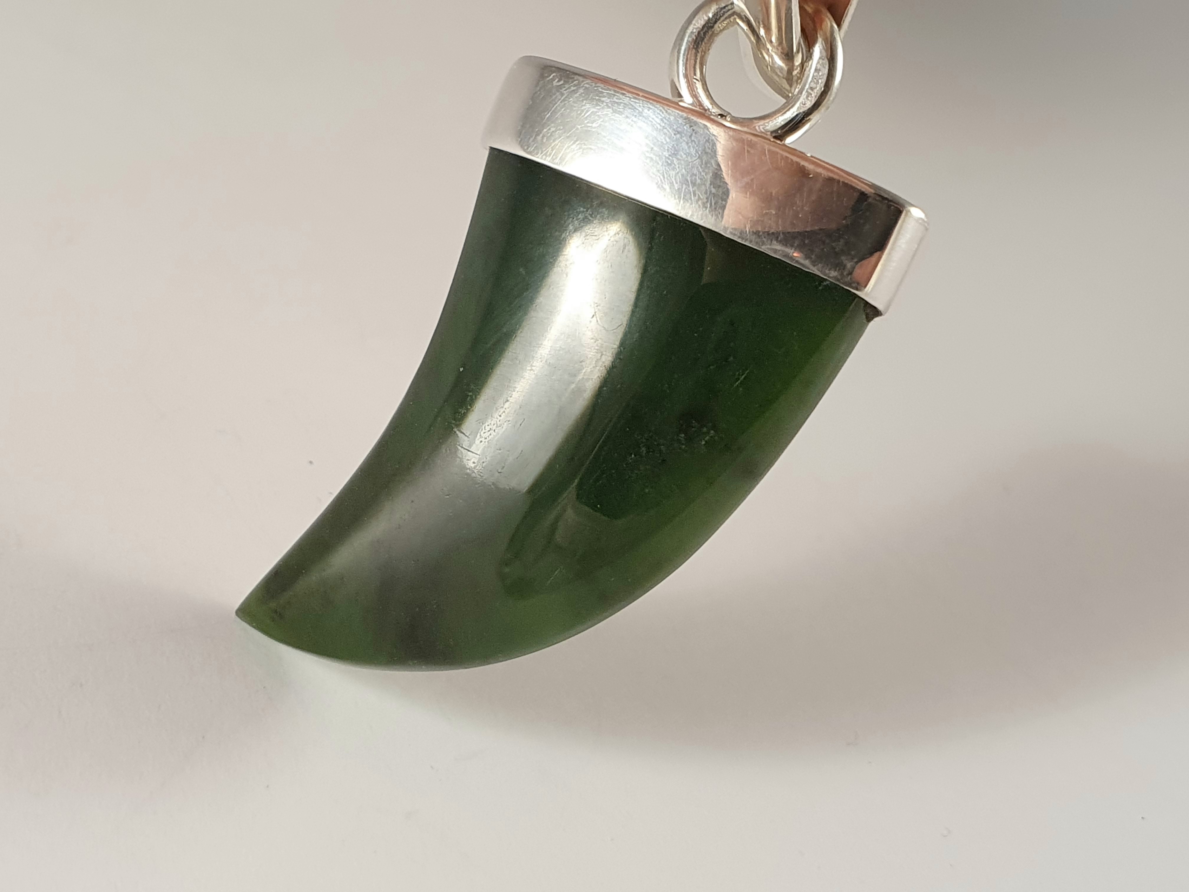 Nefrit klo hänge 925-silver ( jade )
