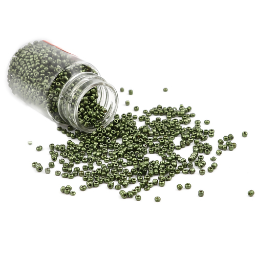 Seedbeads - Metallic Mörkgrön , 30gram