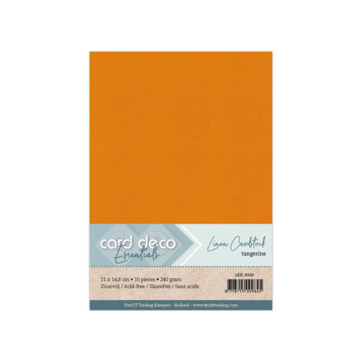 Card Deco Linen - A5 - Tangerine 10-p