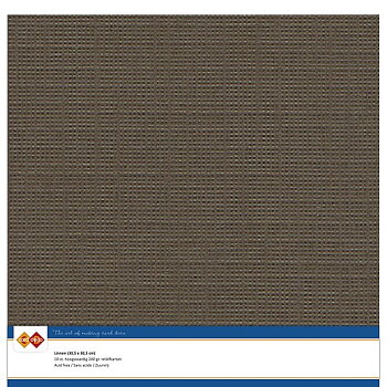 Card Deco Linen - Chocolate Brown 10-p