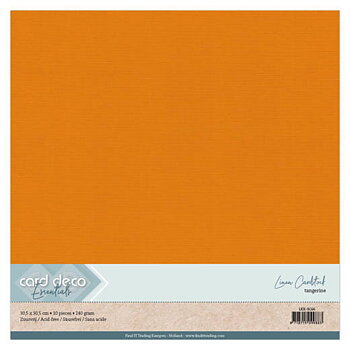 Card Deco Linen - Tangerine 10-p