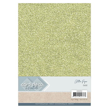 Card deco glitter Paper Gold 6 pcs 