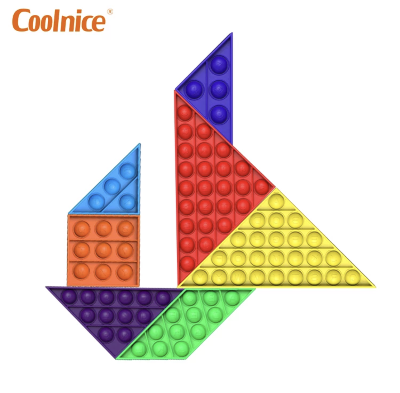 Fidget Pop it Pop Puzzle Tangram  Leksak/Sensory - 3