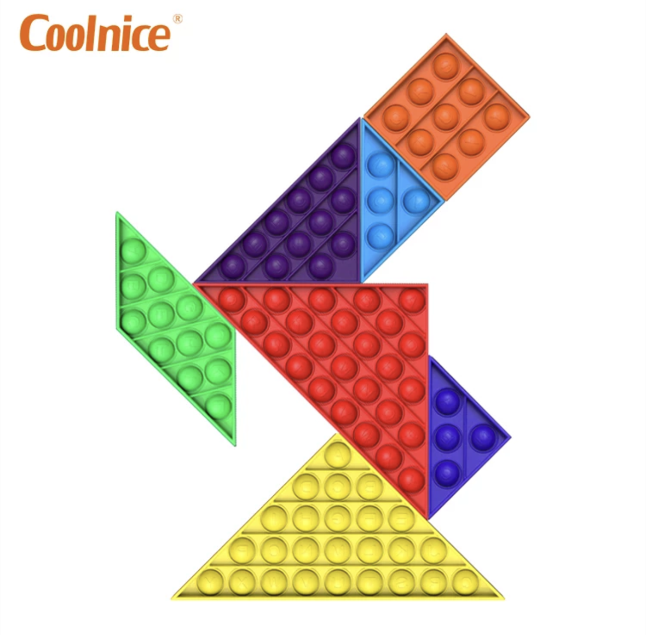 Fidget Pop it Pop Puzzle Tangram  Leksak/Sensory