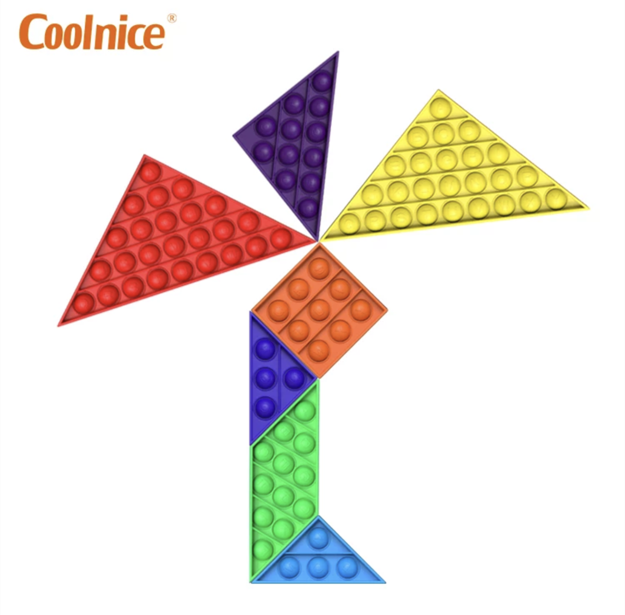 Fidget Pop it Pop Puzzle Tangram  Leksak/Sensory - 4