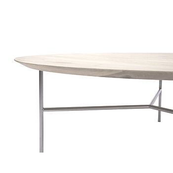  TRIBECA soffbord 110 cm ljus ek / krom Mavis 