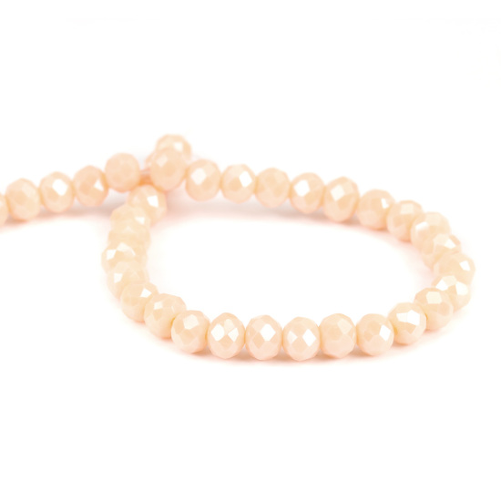 Faceted,   6mm Opak, lt Pink