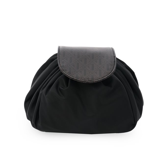 JLB Round Medium Drawstring Bag Black-Chocolate Ceannis