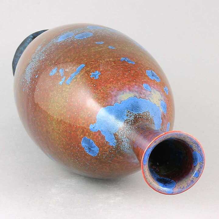 Isak Isaksson (2020) Unique Vase with Red and Blue Crystalline Glaze 32 cm