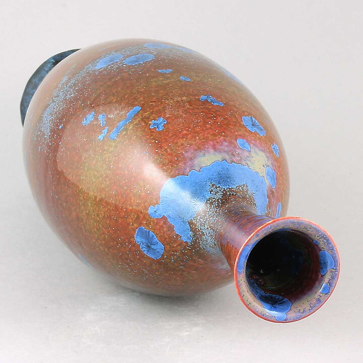 Isak Isaksson (2020) Unique Vase with Red and Blue Crystalline Glaze 32 cm