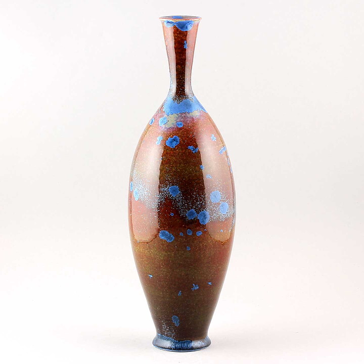 イサク・イサクソン　一点もの！　赤と青の花瓶  2000年代  (32cm)