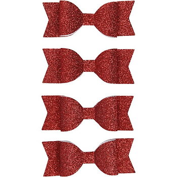 Glittrande rosetter Röd 4-pack
