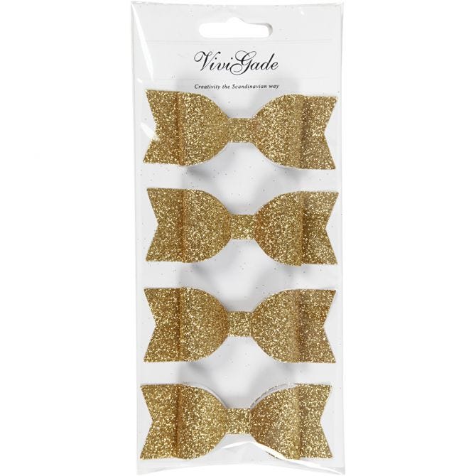 Glittrande rosetter Guld  4-pack - 2