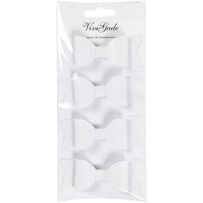 Glittrande rosetter Vit  4-pack - 2