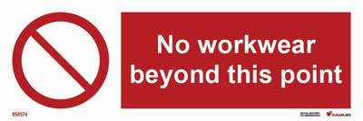 Förbudsskylt (PSS) "No workwear beyond this point" - IMPA 33.8574