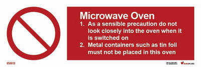 Prohibition sign (PSS) "Microwave oven safety instructions"