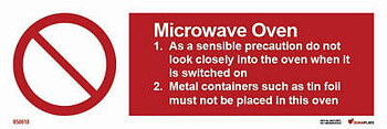 Prohibition sign (PSS) "Microwave oven safety instructions"