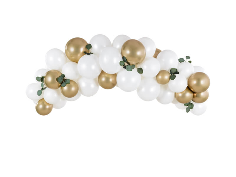 Ballongbåge | 2 m | Vit & guld