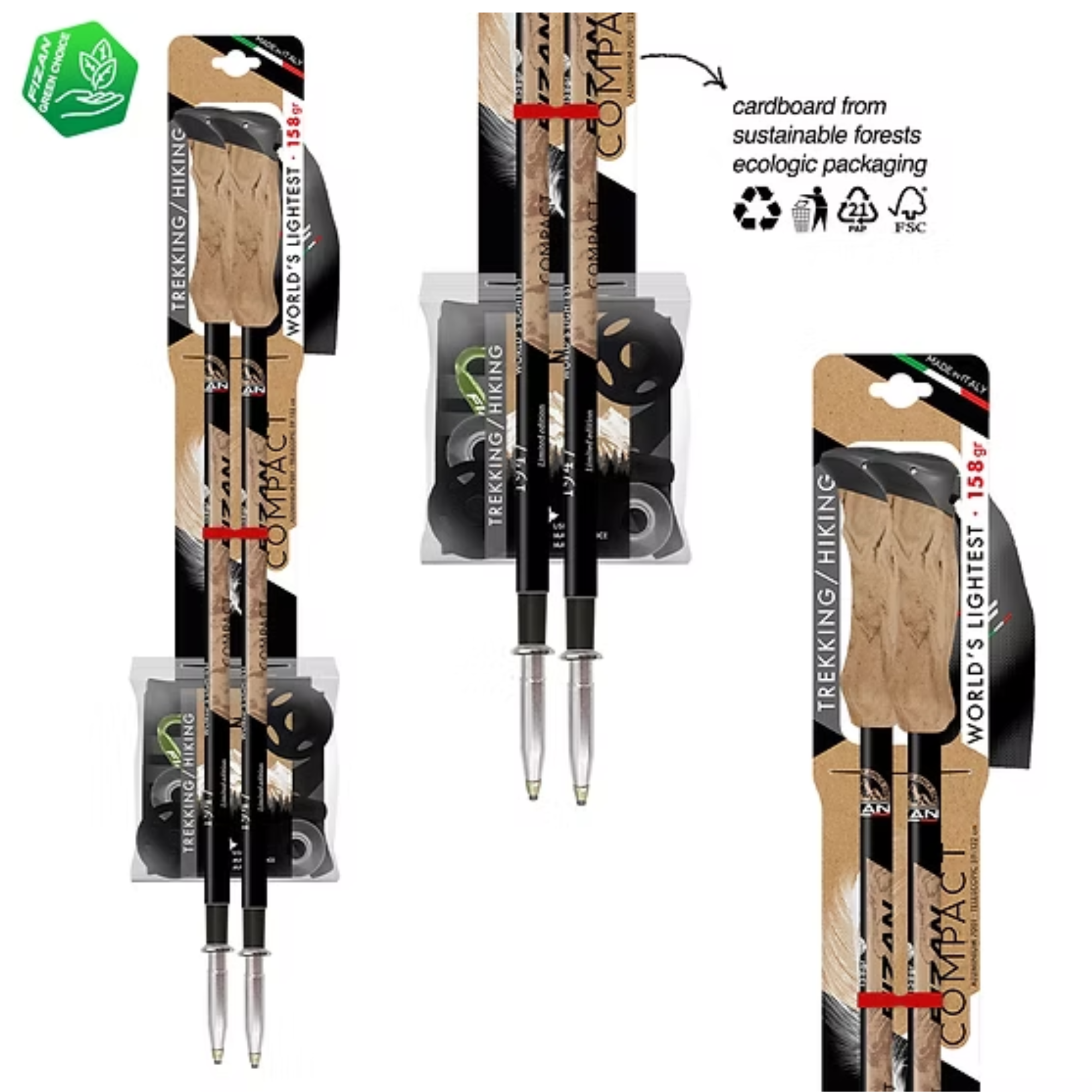 Fizan compact UL trekking poles Limited edition cork - 3