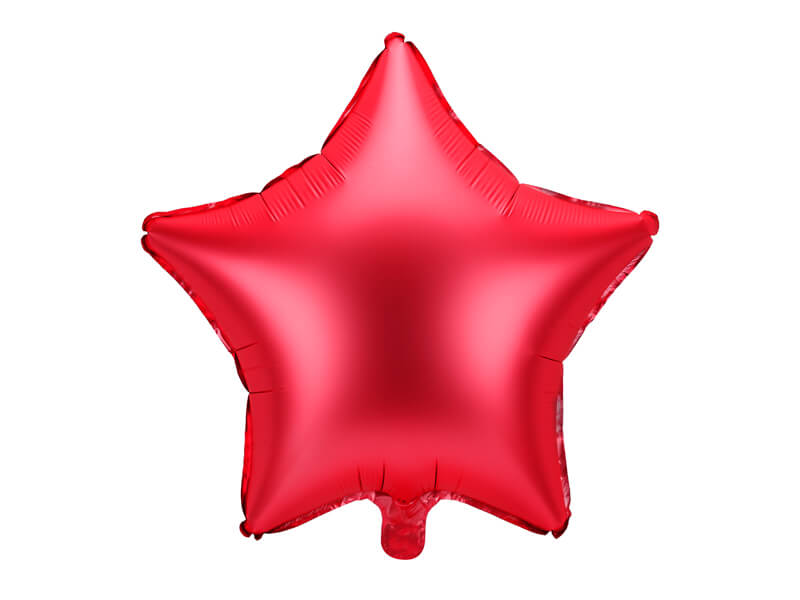 Folieballong Röd matt Stjärna 48 cm